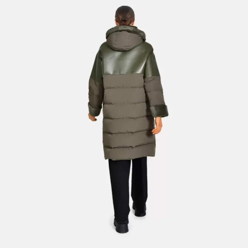 OAKWOOD Manteaux^Ella Kaki - Manteau Long En Fausse Fourrure / Nylon