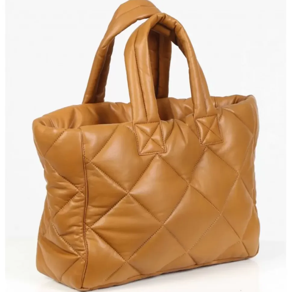 OAKWOOD Accessoires^Except Jaune Fonce - Petit Sac Cabas En Cuir Veritable Matelasse
