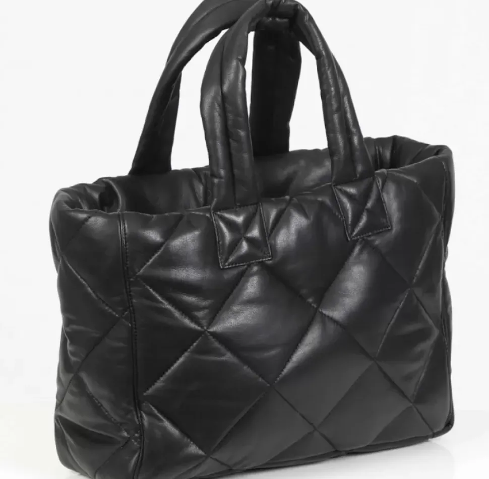 OAKWOOD Accessoires^Except Noir - Petit Sac Cabas En Cuir Veritable Matelasse