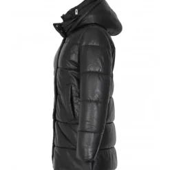 OAKWOOD Doudounes^Fancy Noir - Doudoune Mi-Longue En Cuir Veritable Avec Capuches Amovibles