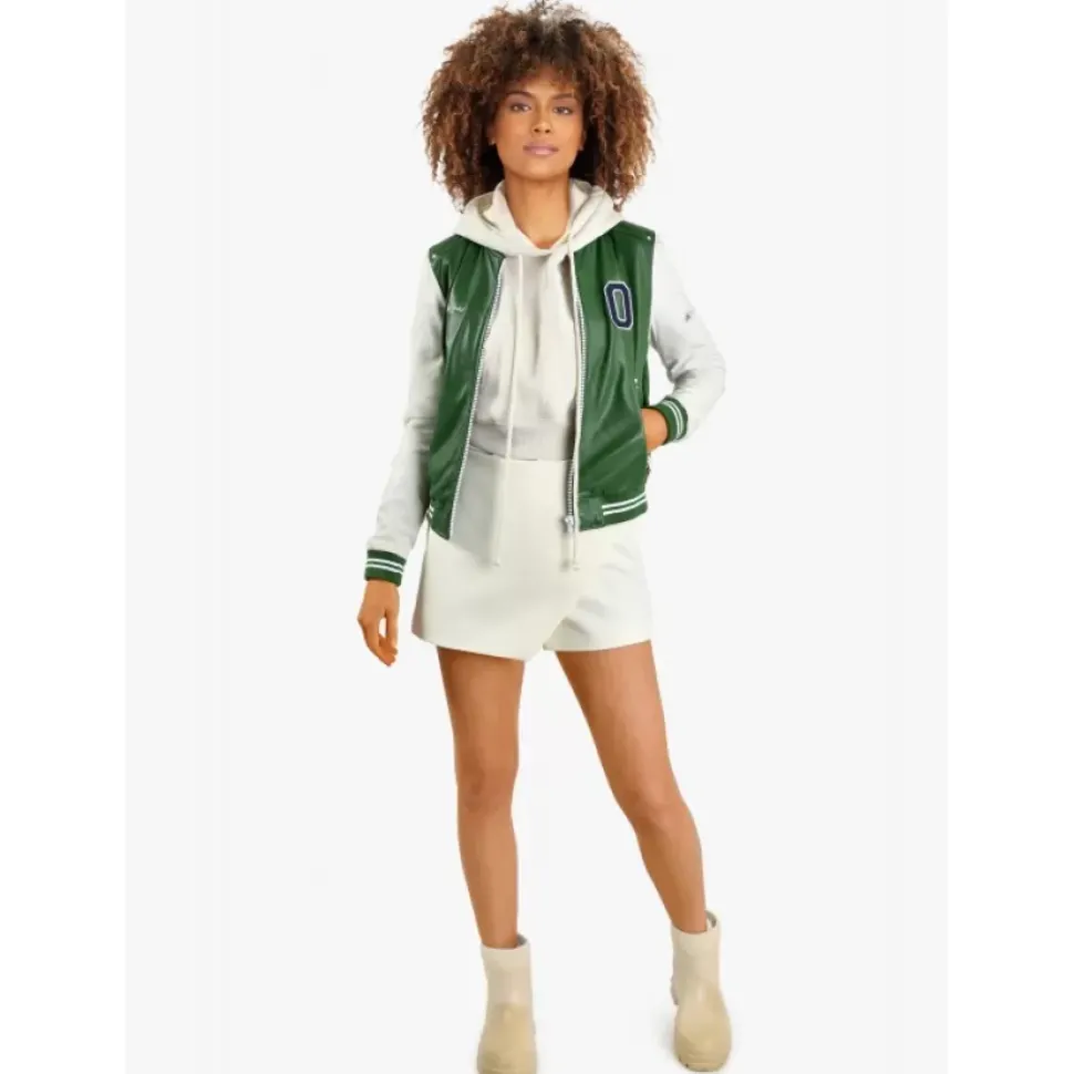 OAKWOOD Blousons^Flirt Bi Emeraude- Blouson Teddy Bi-Color En Cuir Veritable