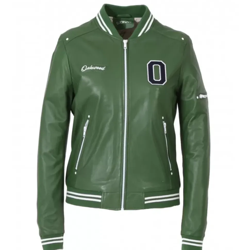 OAKWOOD Blousons^Flirt Emeraude - Blouson Teddy En Cuir Veritable