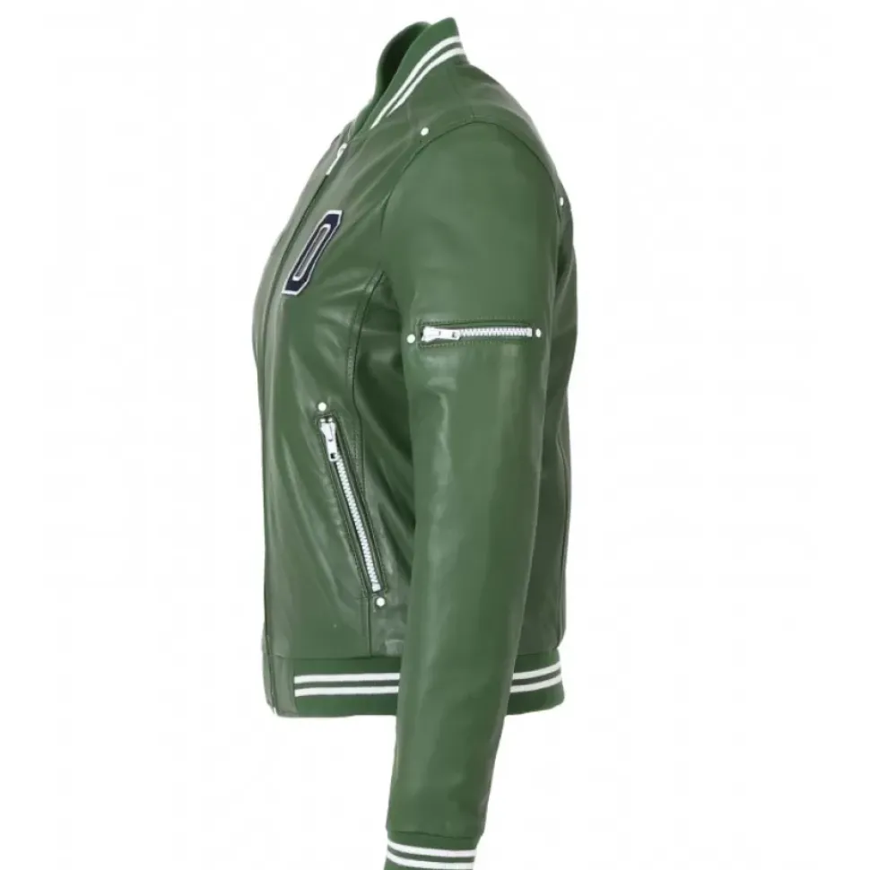 OAKWOOD Blousons^Flirt Emeraude - Blouson Teddy En Cuir Veritable
