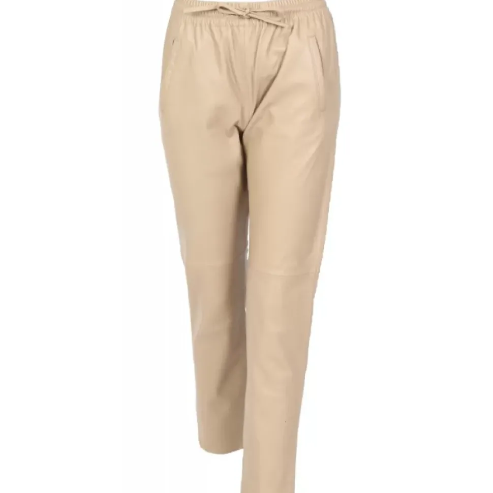 OAKWOOD Pantalons^Gift Beige Fonce- Pantalon Jogpant Cuir Veritable