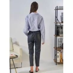 OAKWOOD Pantalons^Gift Bleu Marine - Pantalon Jogpant Cuir Veritable