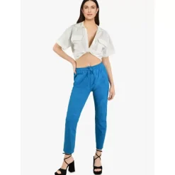 OAKWOOD Pantalons^Gift Blue- Pantalon Jogpant Cuir Veritable Chevre Velours