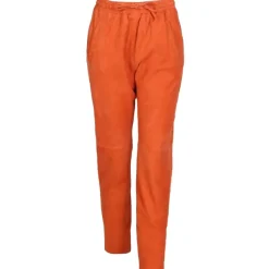 OAKWOOD Pantalons^Gift Corail - Pantalon Jogpant Cuir Veritable Chevre Velours