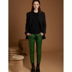 OAKWOOD Pantalons^Gift Emeraude - Pantalon Jogpant Cuir Veritable