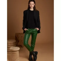 OAKWOOD Pantalons^Gift Emeraude - Pantalon Jogpant Cuir Veritable