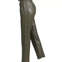 OAKWOOD Pantalons^Gift Kaki - Pantalon Jogpant Cuir Veritable