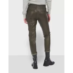 OAKWOOD Pantalons^Gift Kaki Fonce - Pantalon Jogpant Cuir Veritable
