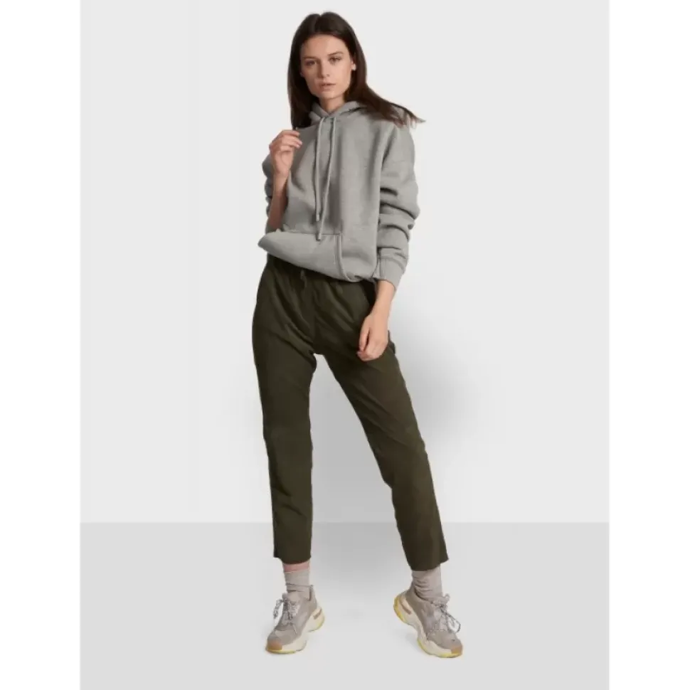 OAKWOOD Pantalons^Gift Kaki Fonce- Pantalon Jogpant Cuir Veritable Chevre Velours