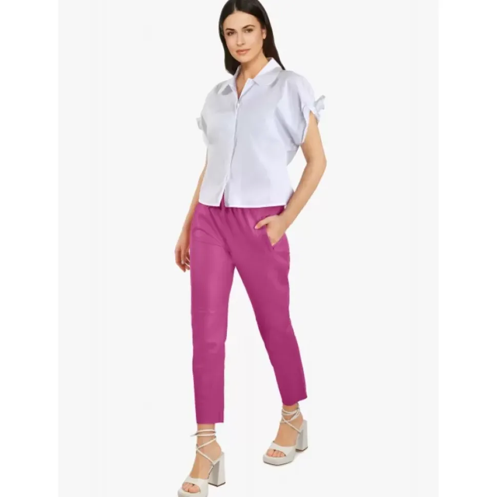 OAKWOOD Pantalons^Gift Mauve - Pantalon Jogpant Cuir Veritable