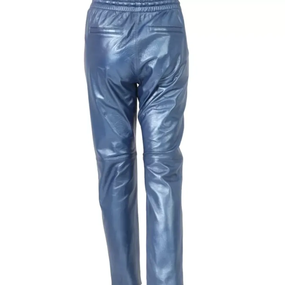 OAKWOOD Pantalons^Gift Metal Cobalt - Pantalon Jogpant Cuir Veritable