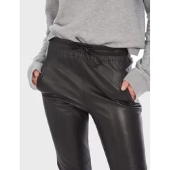 OAKWOOD Pantalons^Gift Noir - Pantalon Jogpant Cuir Veritable
