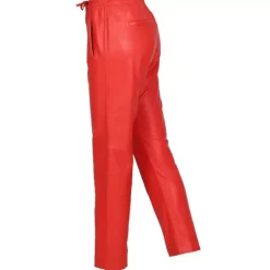 OAKWOOD Pantalons^Gift Rouge Fonce - Pantalon Jogpant Cuir Veritable