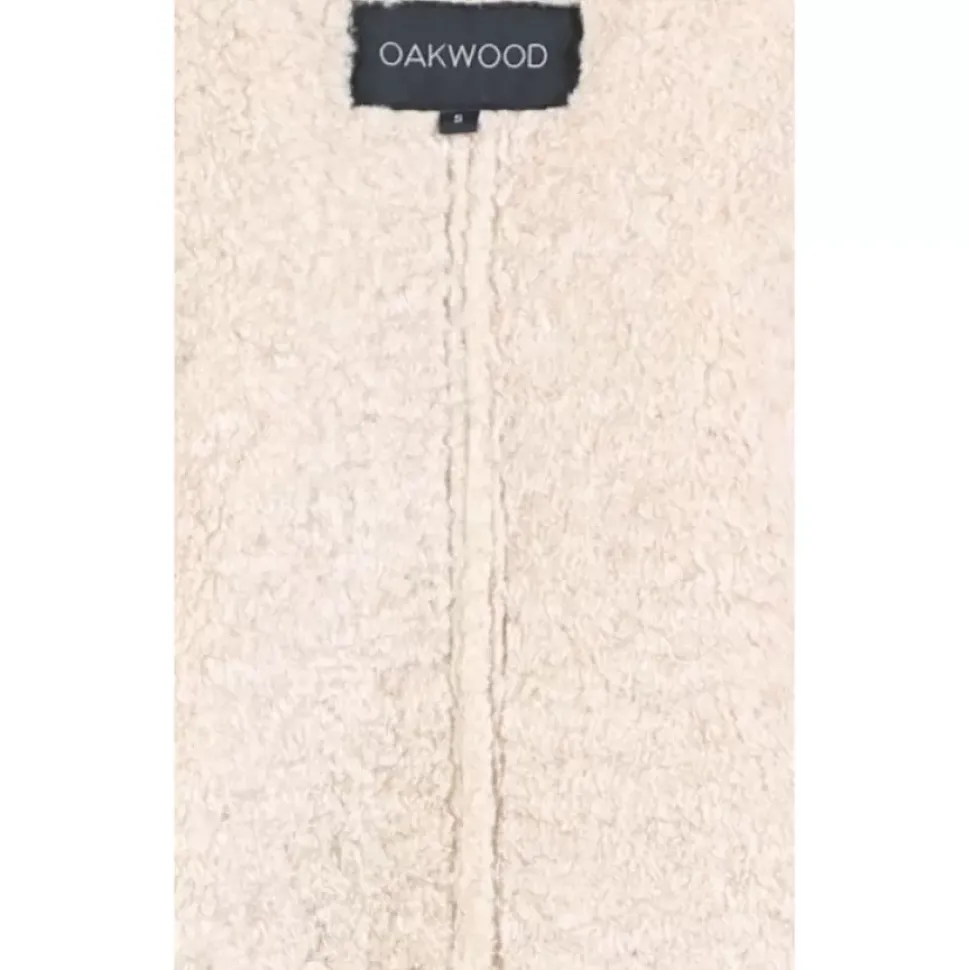 OAKWOOD Blousons^Gloria Platine - Bombardier Court A Capuche En Tissu Effet Mouton Retourne