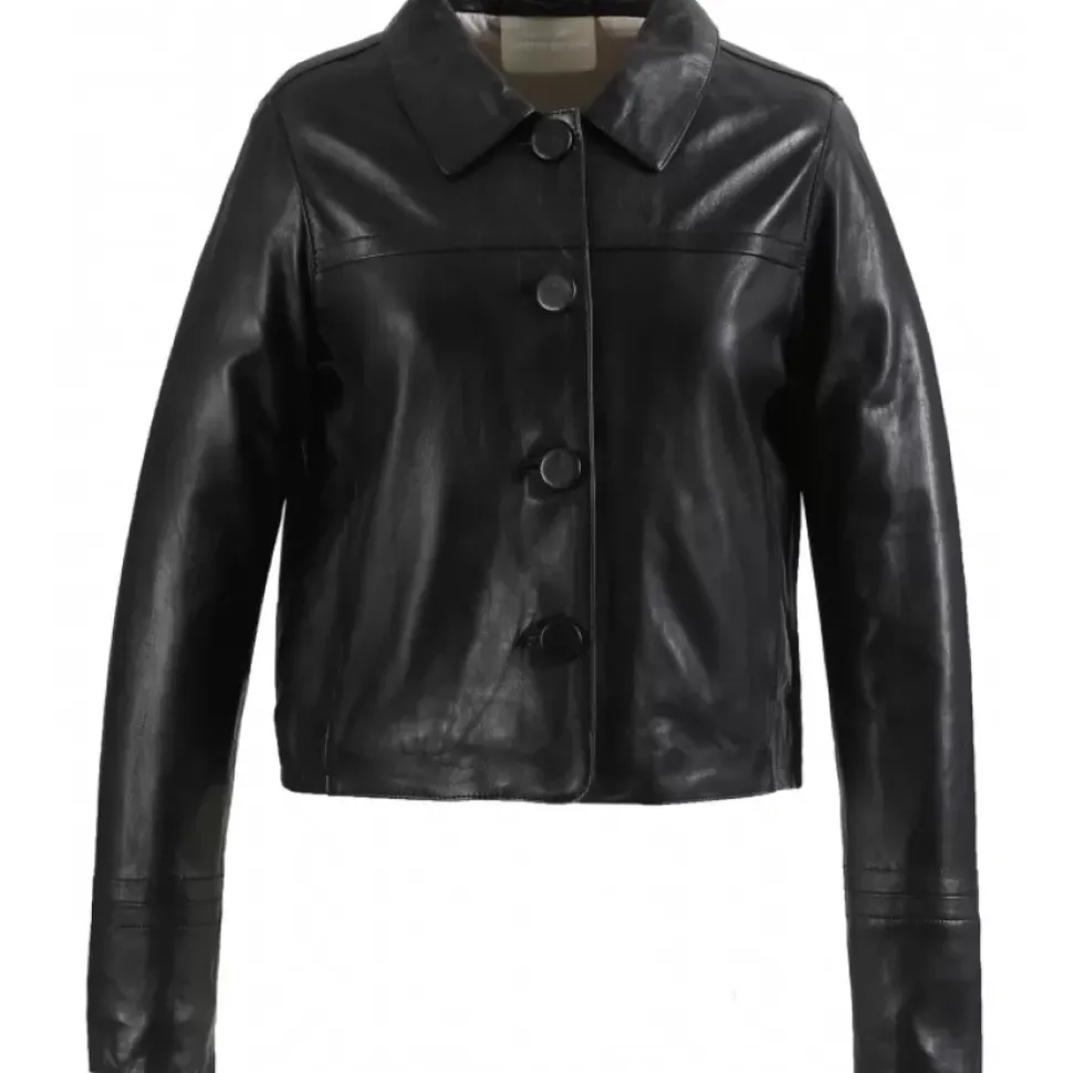 OAKWOOD Vestes^Grace Noir - Veste Courte En Cuir Veritable