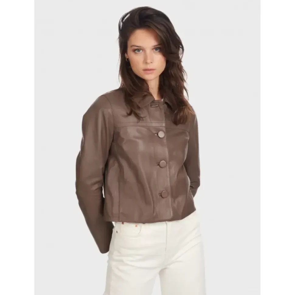 OAKWOOD Vestes^Grace Smoke - Veste Courte En Cuir Veritable