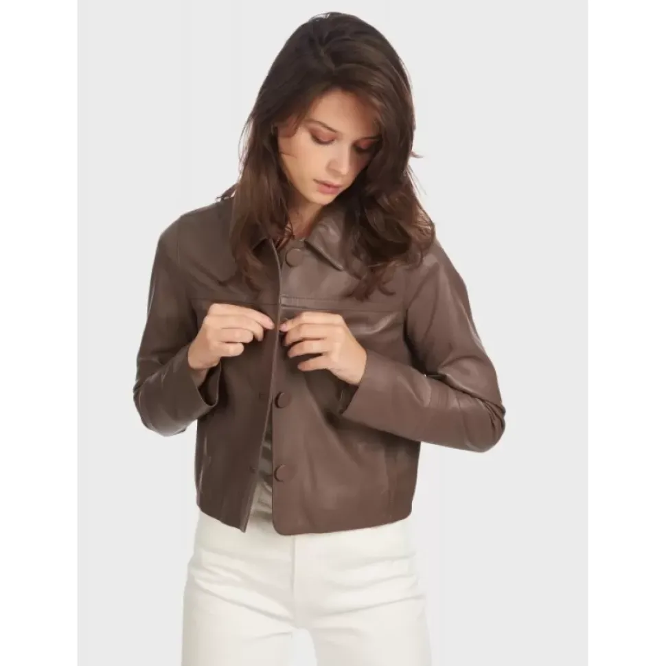 OAKWOOD Vestes^Grace Smoke - Veste Courte En Cuir Veritable