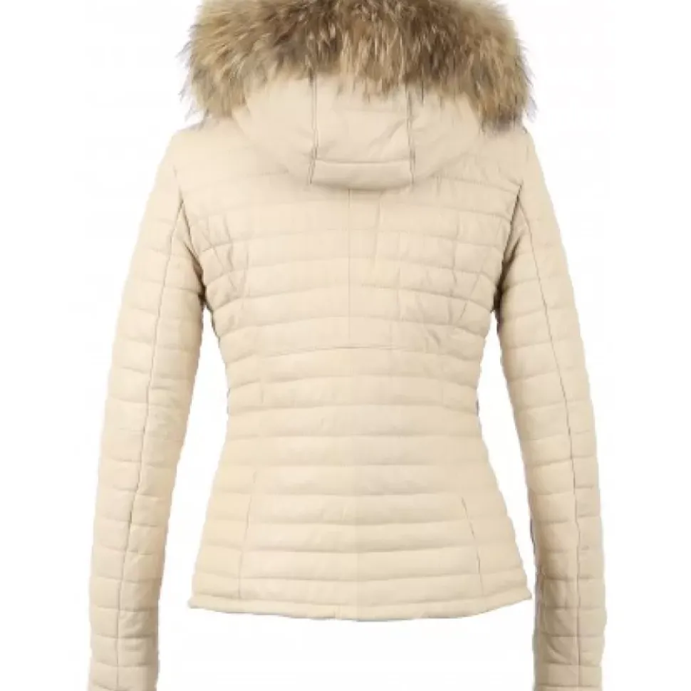 OAKWOOD Doudounes^Happy Coquille - Doudoune En Cuir Veritable A Capuche & Fourrure