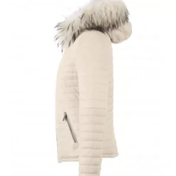 OAKWOOD Doudounes^Happy Ivoire - Doudoune En Cuir Veritable A Capuche & Fourrure