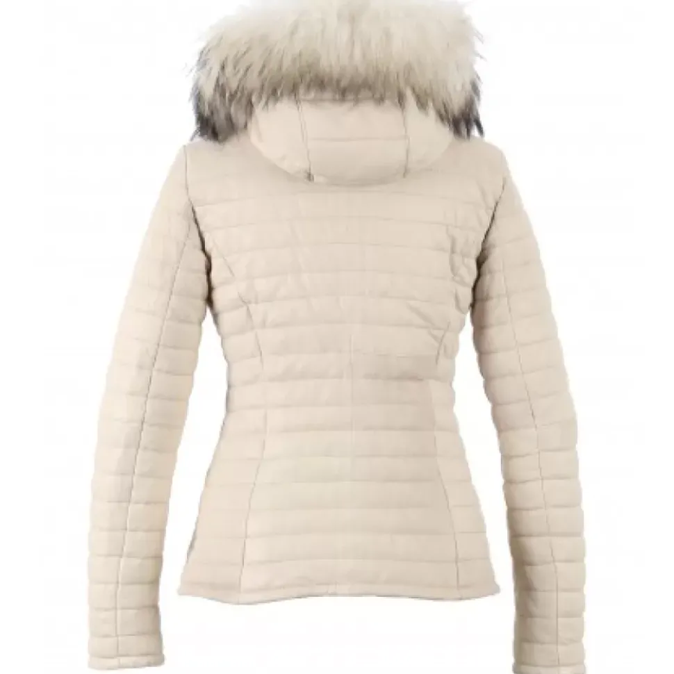 OAKWOOD Doudounes^Happy Ivoire - Doudoune En Cuir Veritable A Capuche & Fourrure