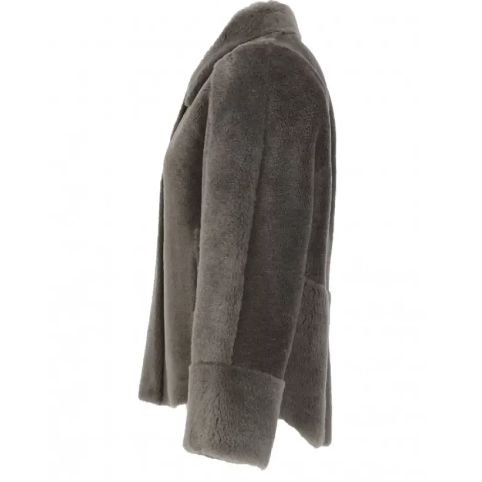 OAKWOOD Vestes^Helen Kaki Fonce - Veste Reversible Effet Peau Lainee