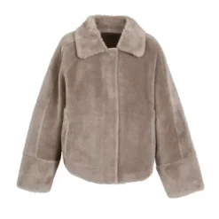 OAKWOOD Vestes^Helen Taupe - Veste Reversible Effet Peau Lainee