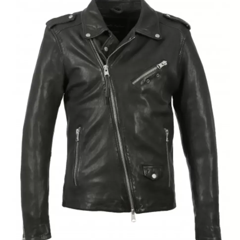 OAKWOOD Blousons^Hell Gris Fonce - Blouson Biker A Fermeture Asymetrique
