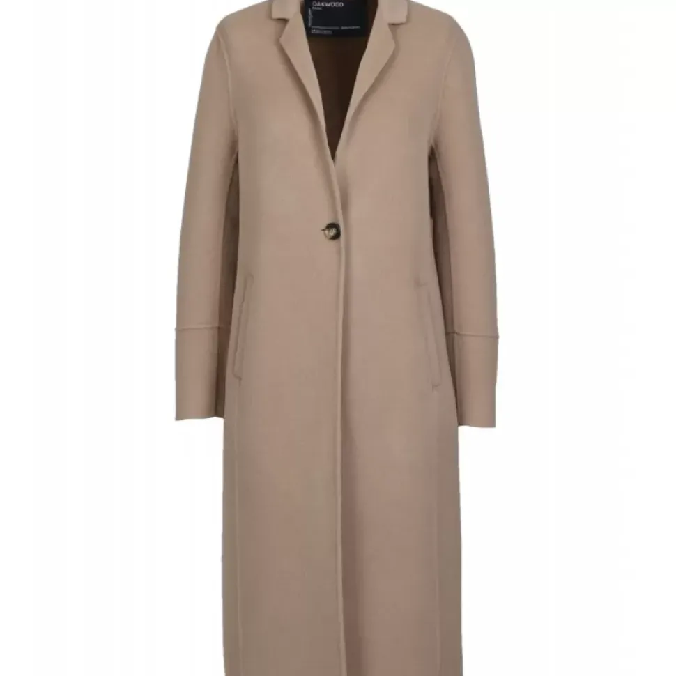 OAKWOOD Manteaux^Helsinki Taupe - Manteau En Laine Melangee