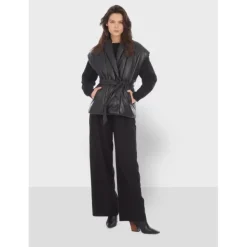 OAKWOOD Gilets^Impulse Noir - Doudoune Courte Sans Manche En Cuir Veritable
