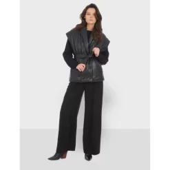 OAKWOOD Gilets^Impulse Noir - Doudoune Courte Sans Manche En Cuir Veritable