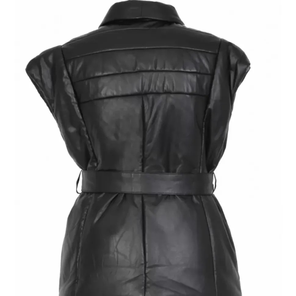OAKWOOD Gilets^Impulse Noir - Doudoune Courte Sans Manche En Cuir Veritable