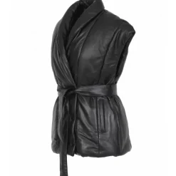OAKWOOD Gilets^Impulse Noir - Doudoune Courte Sans Manche En Cuir Veritable
