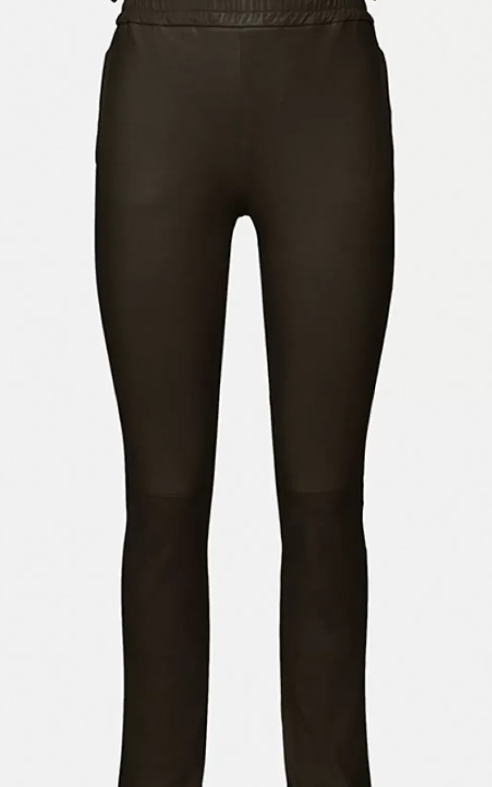 OAKWOOD Pantalons^Ivana Marron Fonce - Pantalon Legging Stretch En Cuir Veritable
