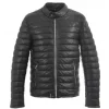 OAKWOOD Doudounes^Julien Noir - Doudoune En Cuir Veritable Avec Col Mao Pressionne