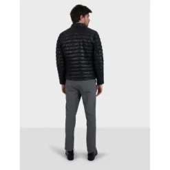 OAKWOOD Doudounes^Julien Noir - Doudoune En Cuir Veritable Avec Col Mao Pressionne