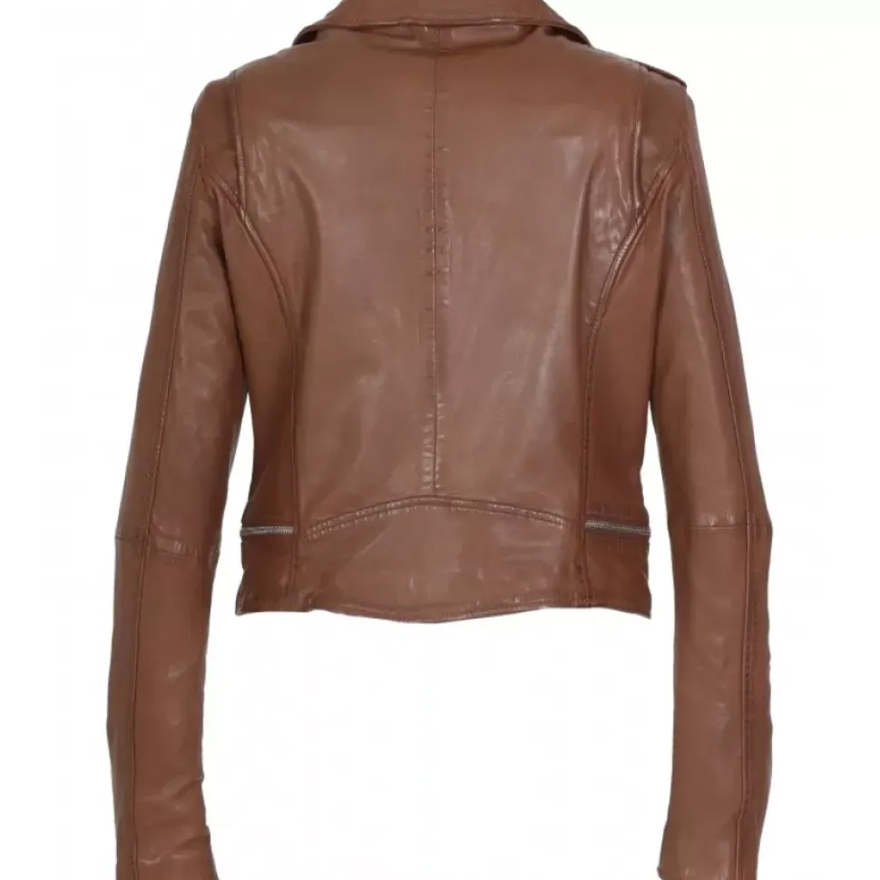OAKWOOD Blousons^Kyoto Tan - Blouson En Cuir Veritable Effet Lave