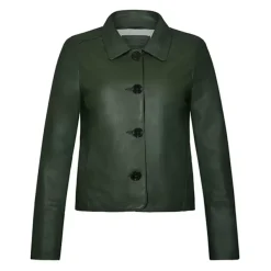 OAKWOOD Vestes^Leslie Kaki - Veste Courte Col Chemise En Cuir Veritable
