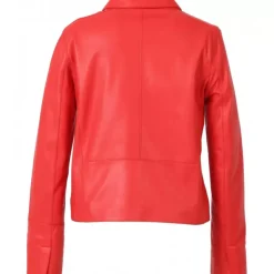 OAKWOOD Vestes^Leslie Rouge Fonce - Veste Courte Col Chemise En Cuir Veritable