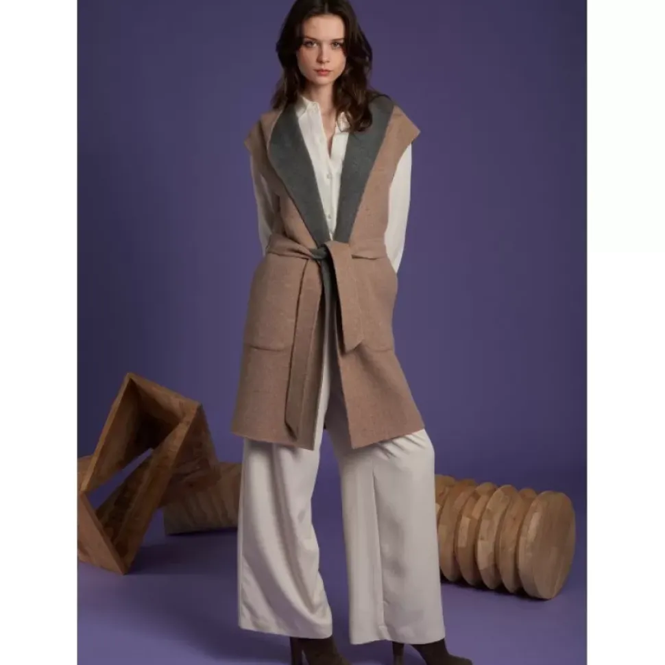 OAKWOOD Gilets^Libertad Bicolore - Manteau Sans Manche Reversible En Laine Melangee