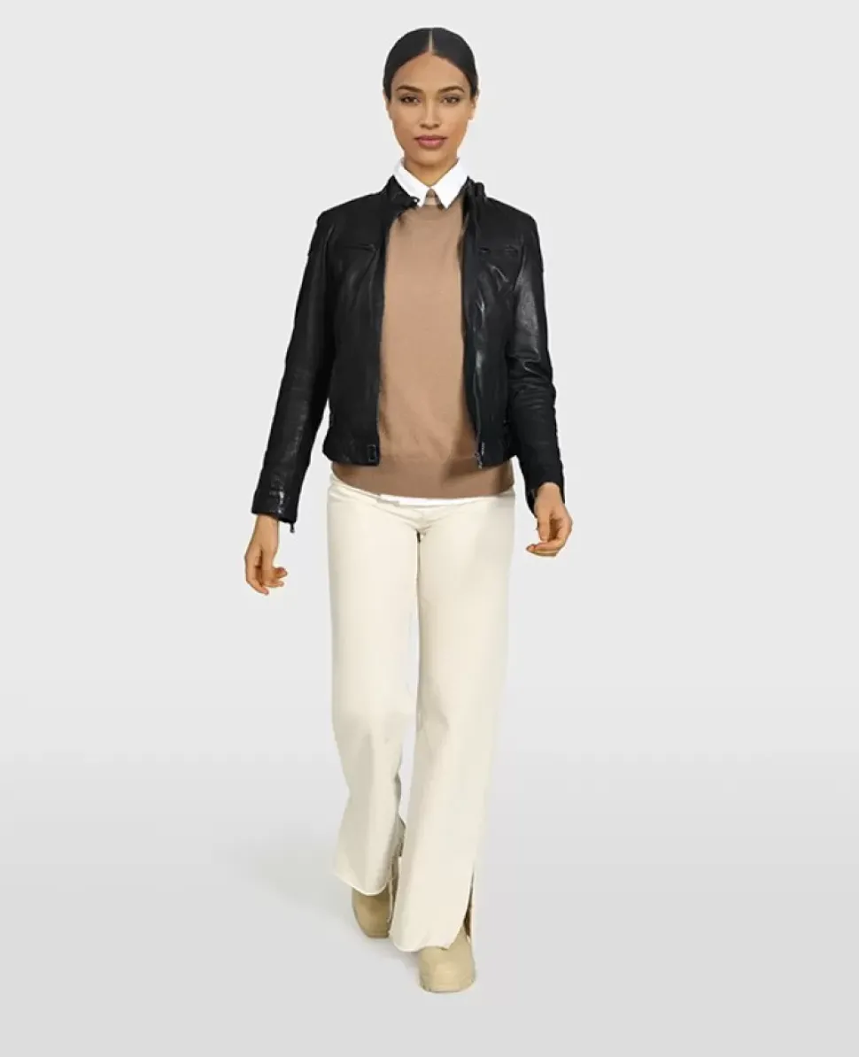 OAKWOOD Vestes^Lina Noir - Veste Courte En Cuir Veritable