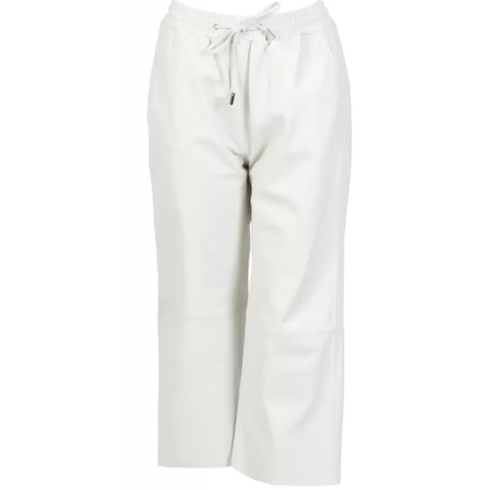 OAKWOOD Pantalons^Loft Blanc - Pantalon Court En Cuir Veritable De Mouton