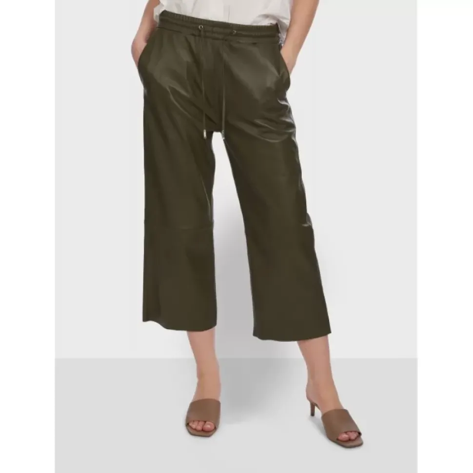 OAKWOOD Pantalons^Loft Kaki - Pantalon Court En Cuir Veritable De Mouton