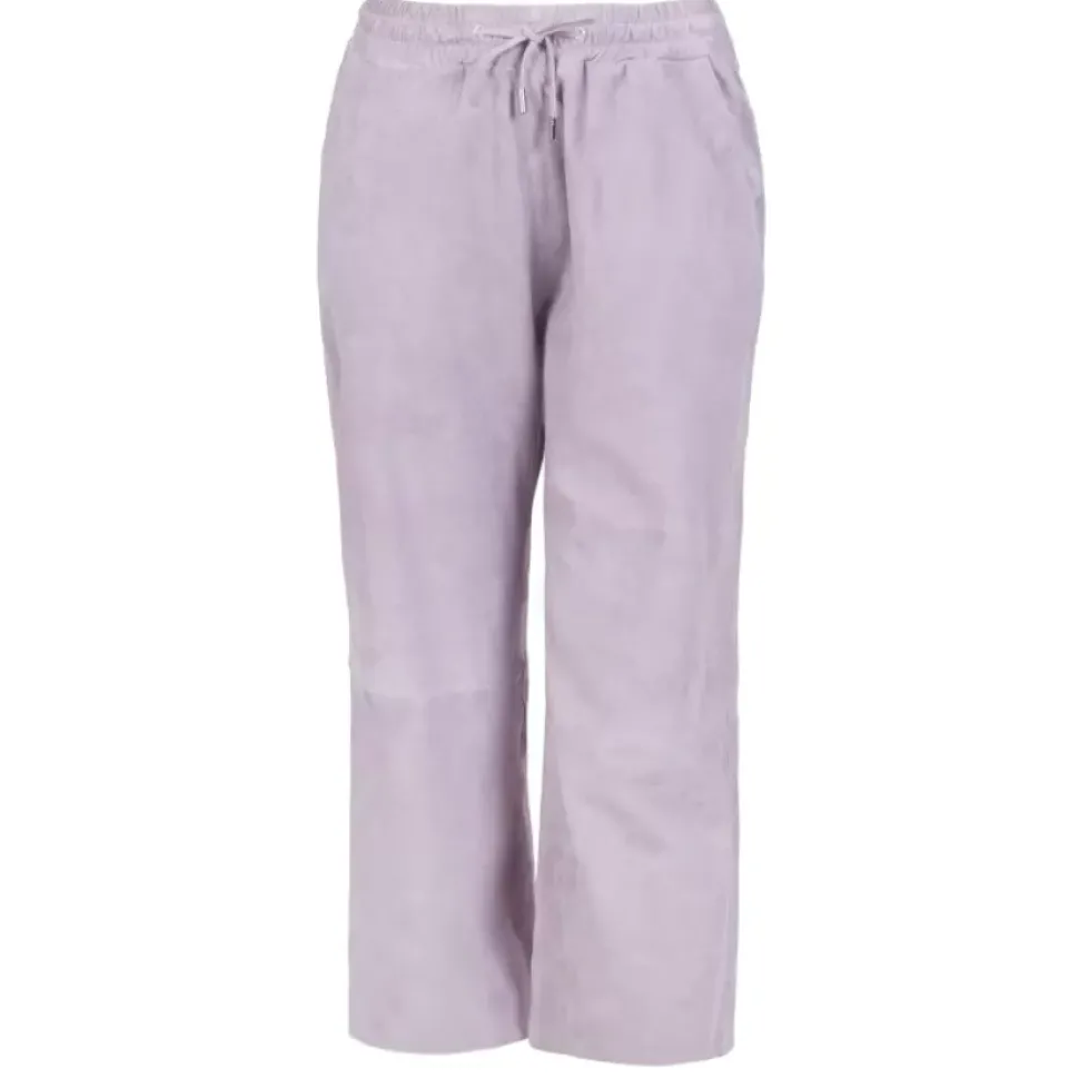 OAKWOOD Pantalons^Loft Lilas - Pantalon Court En Cuir Veritable De Chevre Velours