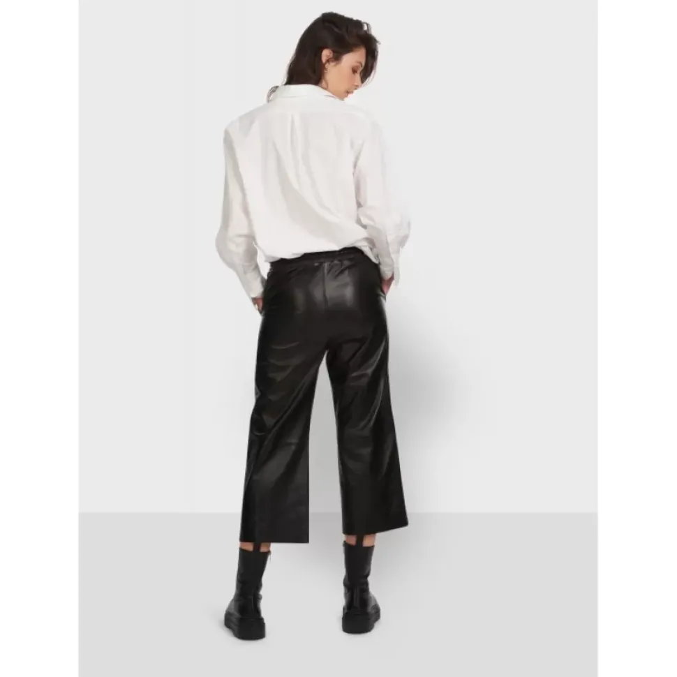 OAKWOOD Pantalons^Loft Noir - Pantalon Court En Cuir Veritable
