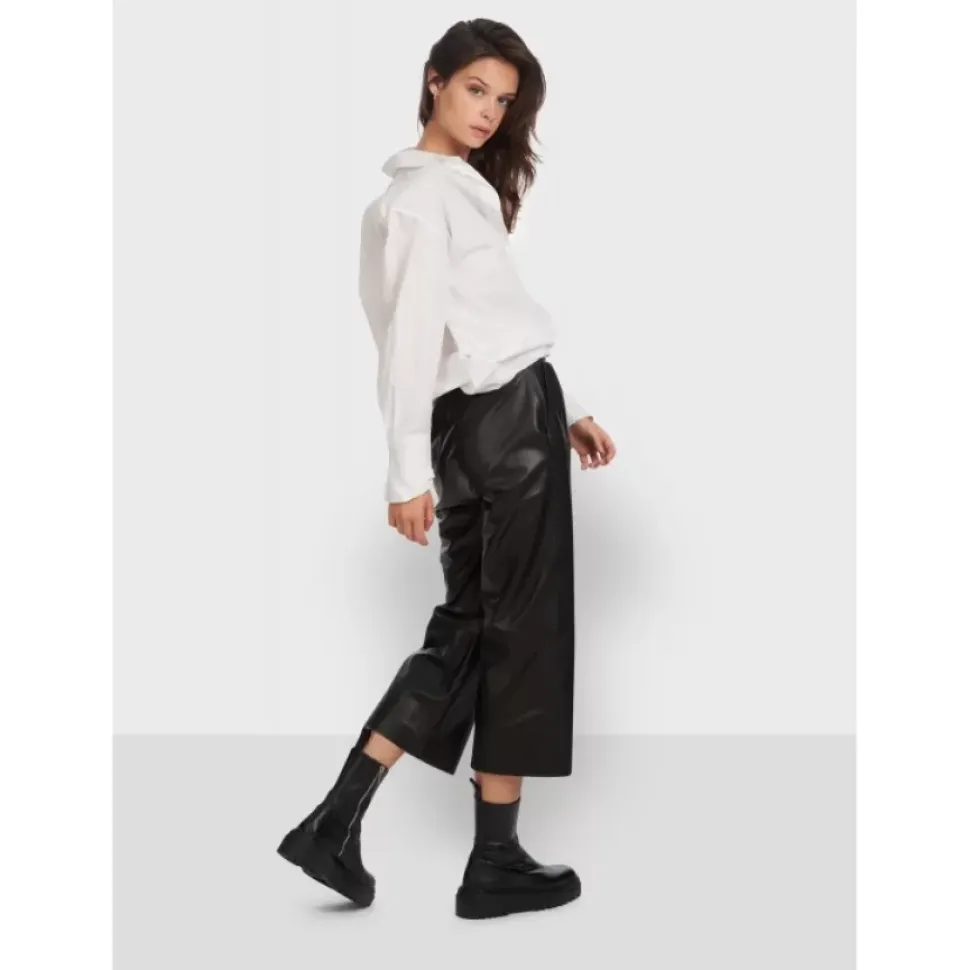 OAKWOOD Pantalons^Loft Noir - Pantalon Court En Cuir Veritable