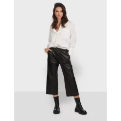OAKWOOD Pantalons^Loft Noir - Pantalon Court En Cuir Veritable