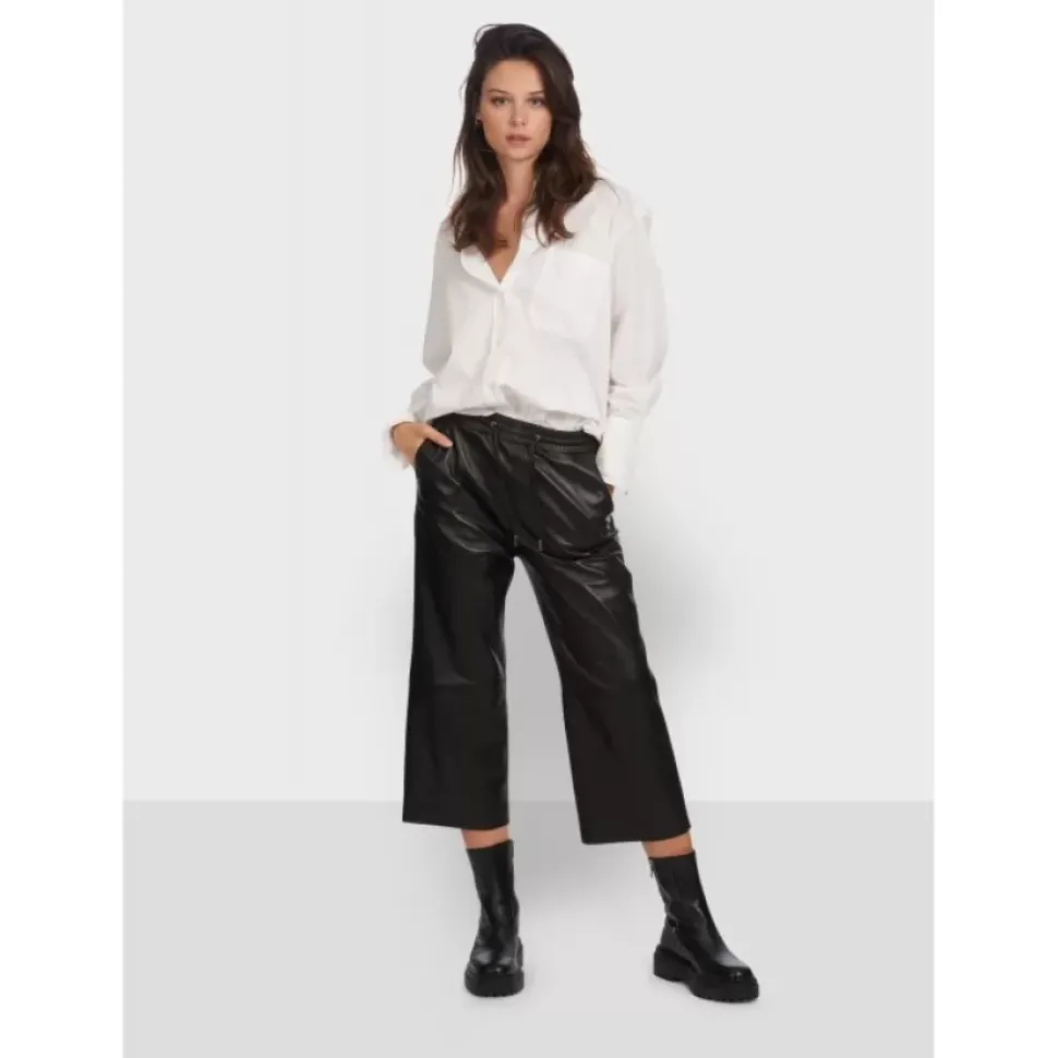 OAKWOOD Pantalons^Loft Noir - Pantalon Court En Cuir Veritable